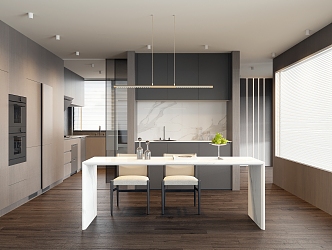 Open kitchen Modern kitchen 3d model