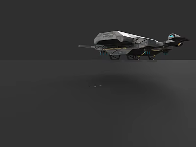 Futuristic Hovering Flying Vehicle With Sleek Design And Tech Features 3d model