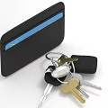 Black Jewelry Box With Blue Stripe And Keychain For Accessory Storage