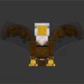 Pixel Style Eagle Shaped Doll With White Head And Brown Wings