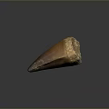 Ancient Prehistoric Animal Tooth Fossil With Brown Enamel And Textured Surface Details