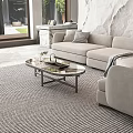 Modern Living Room Interior Coffee Table With Metal Frame Glass Top And Beige Sofa