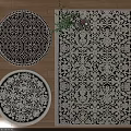 Elegant Square Rug With Intricate Black And White Pattern For Modern Home Decor 3d model