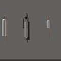 Modern Wall Lamps With Sleek Metal Frames And White Shades Design 3d model