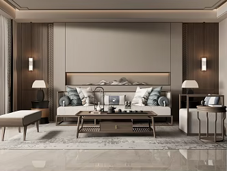 New Chinese Living Room Home Living Room 3d model