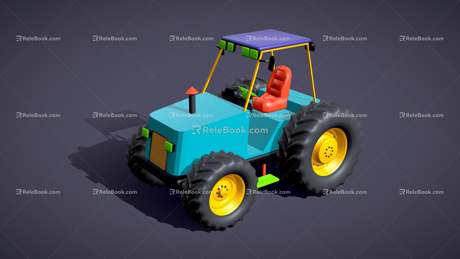 Cartoon Tractor Tractor Style Tractor Cartoon Car Truck Toy Car 3d model