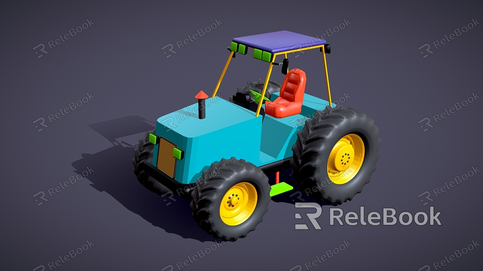 Cartoon Tractor Tractor Style Tractor Cartoon Car Truck Toy Car model