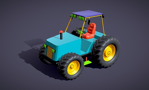 Cartoon Tractor Style Tractor Cartoon Car Truck Toy Car 3d model