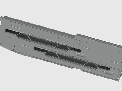 Gray Industrial Metal Mechanical Component With Structural Holes And Grooves Design 3d model