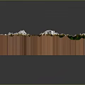 Detailed 3D Topographic Model With Green Mountain Ranges And Snowy Peaks On Wooden Base