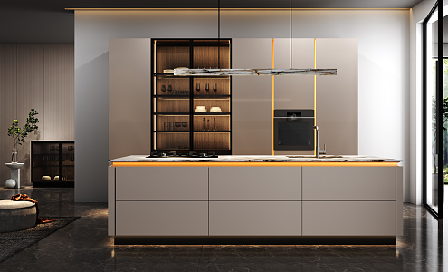 Modern Kitchen High-end Open Kitchen 3d model