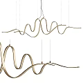 Modern Curved Gold Metal Ceiling Light With Unique Artistic Design For Interior