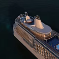 Luxury Yacht with Helicopter on Deck Sailing on Calm Sea Under Blue Sky