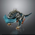 Turquoise White Spiked Character Creature With Red Claws 3D Model Design
