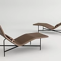 Modern Brown Leather Lounge Chair With Black Metal Frame And Sleek Design