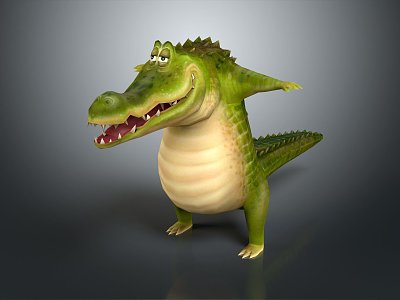 Modern game character crocodile avocado Nile crocodile carnivore 3d model