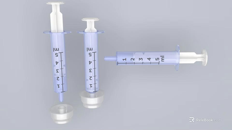 Medical Device Syringes With Clear Graduated Scales Designed For Medical Injection 3d model 