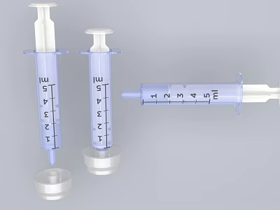 Medical Device Syringes With Clear Graduated Scales Designed For Medical Injection 3d model