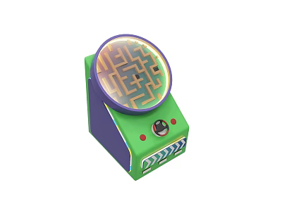 Colorful Maze Game Machine in Children's Playground with Buttons for Kids Play 3d model
