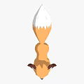 Adorable Cartoon Reptile With Orange Body White Underbelly And Fluffy Tail