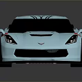 Blue Sports Car With Black Accents Red Stripes Shiny Exterior And Modern Design