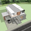 Modern single-family villa homestay building self-built house 3d model