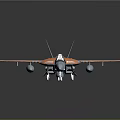 Orange and Blue Scale Model Jet With Detailed Cockpit And Missile Attachments
