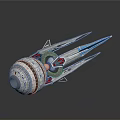 Futuristic Cosmic Spaceship Design With Aerodynamic Structure Advanced Technology And Sleek Accents 3d model