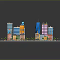 Isometric City Buildings Featuring Colorful Architecture Various Styles Roads And Trees
