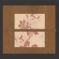 Handcrafted Decorative Cube With Red Floral Pattern On White Surface And Wooden Cross Frame Base