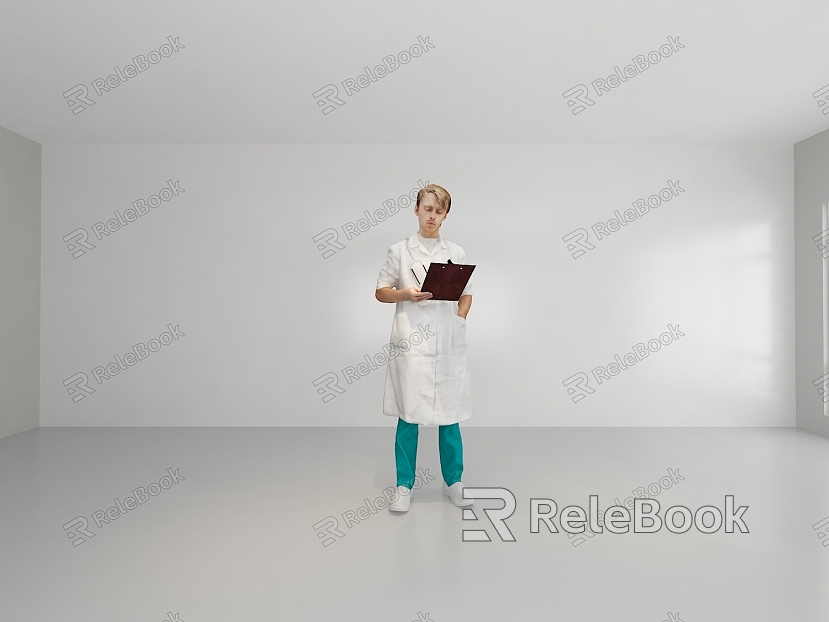 Modern man hospital doctor figure model