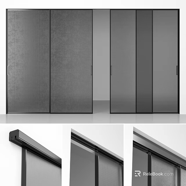 Sleek Modern Entryway Cabinet And Side Cabinet With Sliding Doors And Storage Design 3d model 