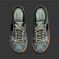 Blue Canvas Shoes with White GG Logo Red Green Stripes White Laces and Green Lining