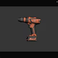 Orange And Black Cordless Power Drill With Ergonomic Grip And Rechargeable Battery