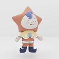 Cute Star Shaped Cartoon Character With Orange Body White Face Blue Hat And Yellow Scarf