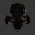 Realistic 3D Render of Standing Chimpanzee with Open Mouth on Gray Background