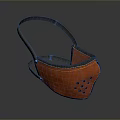 Orange Fabric Face Mask With Black Straps And Breathable Holes Design