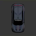 Blue Modified Car With Red Stripes Black Roof Spoiler And Alloy Wheels