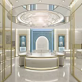 Luxury Jewelry Store Interior With Elegant Display Cases Central Counter Bright Lighting And Modern Decor