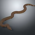 Realistic Brown Snake With Curved Body On Grey Gradient Background 3d model