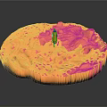 Detailed Orange Planetary Surface With Small Rover In Space Exploration Mission