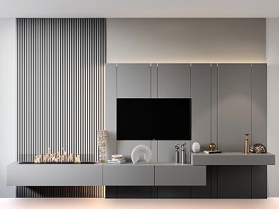 Modern TV background wall model