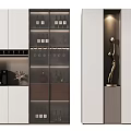 Modern Wine Cabinet With Glass Doors And Wine Bottle Display Storage Design