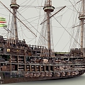 Galleon Cargo Ship Sailing Ship Warship Wooden Ship Warship Ancient Ship 3d model