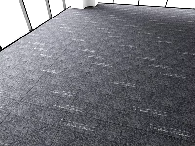 Modern Gray Carpet Floor With Square Tile Design And Natural Window Light 3d model