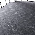Modern Gray Carpet Floor With Square Tile Design And Natural Window Light 3d model