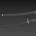 Traditional Japanese Samurai Sword With Black Scabbard And Red Wrapped Handle