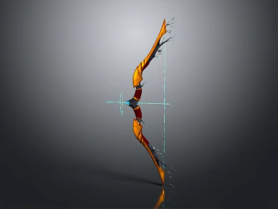 3D Rendered Orange And Black Bow With Sleek Structure And Reference Lines 3d model