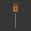 Wooden Birdhouse On Metal Pole For Outdoor Garden Decoration And Bird Habitat