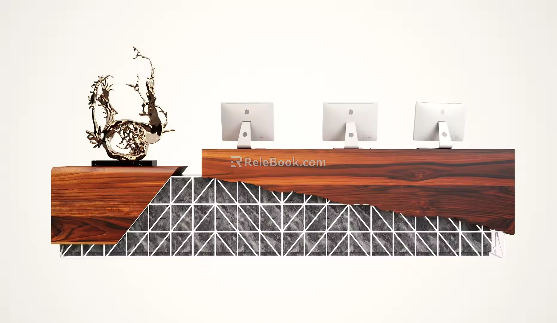 Modern reception desk front desk 3d model